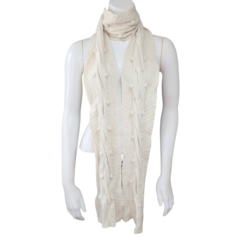 Autumn Cashmere Long Cream Knit Scarf